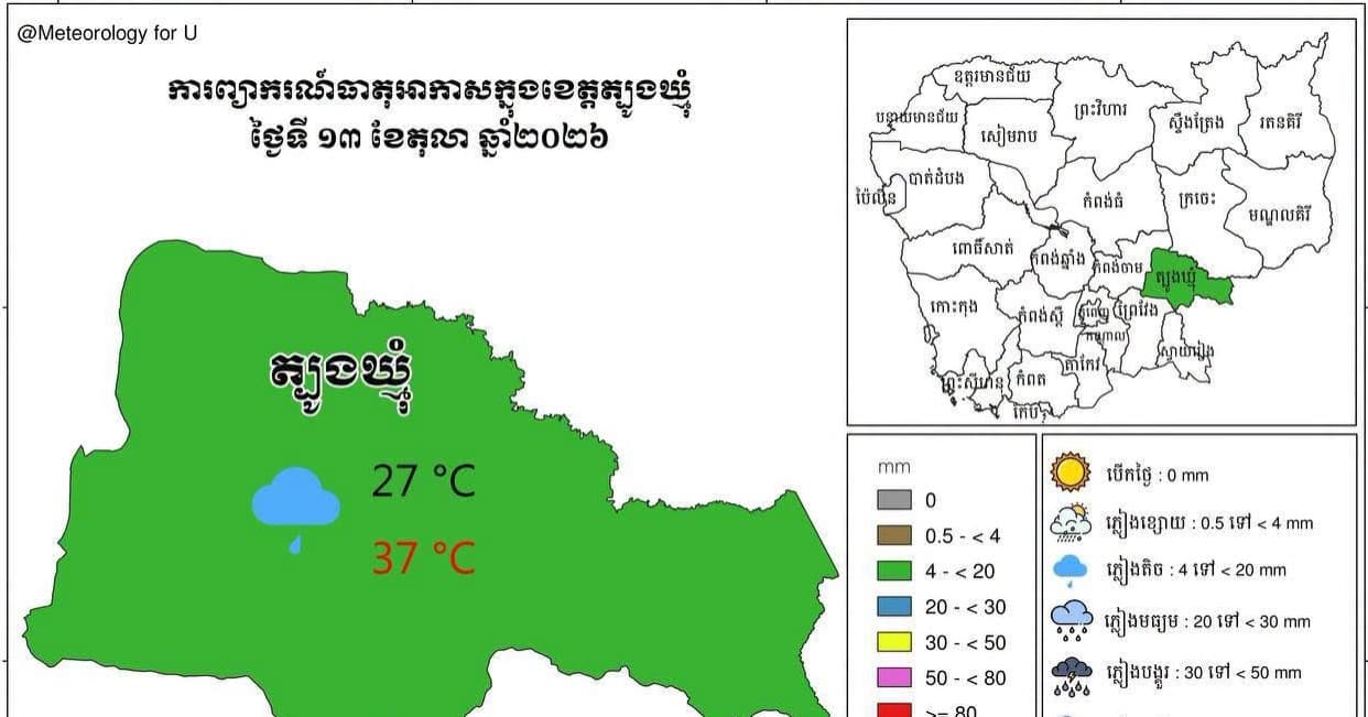 សេចក្តីជូនដំណឹង អំពីស្ថានភាព ឧតុនិយម និង ជលសាស្ត្រ ÷
