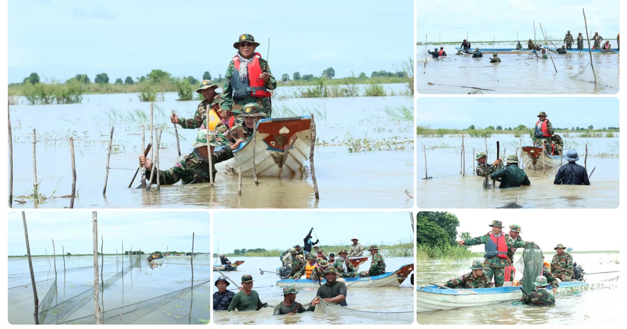 មេបញ្ជាការតំបន់ប្រតិបត្តិការសឹករងកំពង់ធំ ដឹកនាំកងកម្លាំងចម្រុះ បង្ក្រាបបទល្មើសនេសាទខុសច្បាប់នៅតំបន់អាង ២០០០ ក្នុងភូមិសាស្ត្រស្រុកកំពង់ស្វាយ ខេត្តកំពង់ធំ