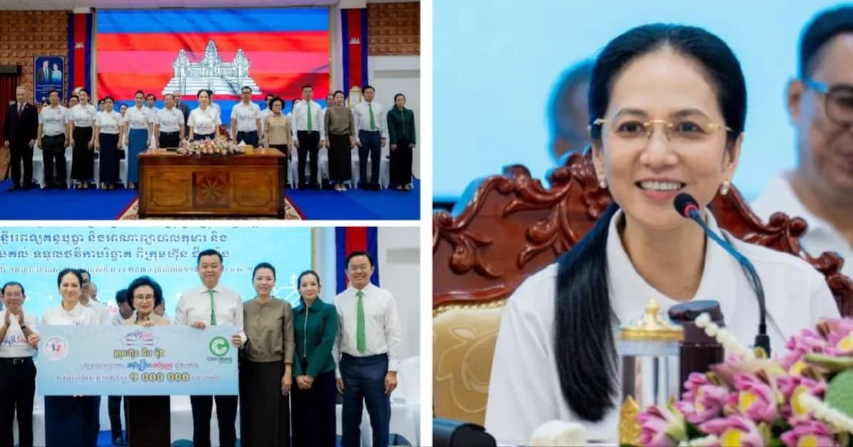 លោកជំទាវបណ្ឌិត ពេជ ចន្ទមុន្នី ហ៊ុនម៉ាណែត អញ្ជើញសួរសុខទុក្ខបុគ្គលិក និងអ្នកជំងឺនៅមន្ទីរពេទ្យគន្ធបុប្ផា ព្រមទាំងទទួលថវិកាបរិច្ចាគ ១លានដុល្លារពីក្រុមហ៊ុន ជីប ម៉ុង