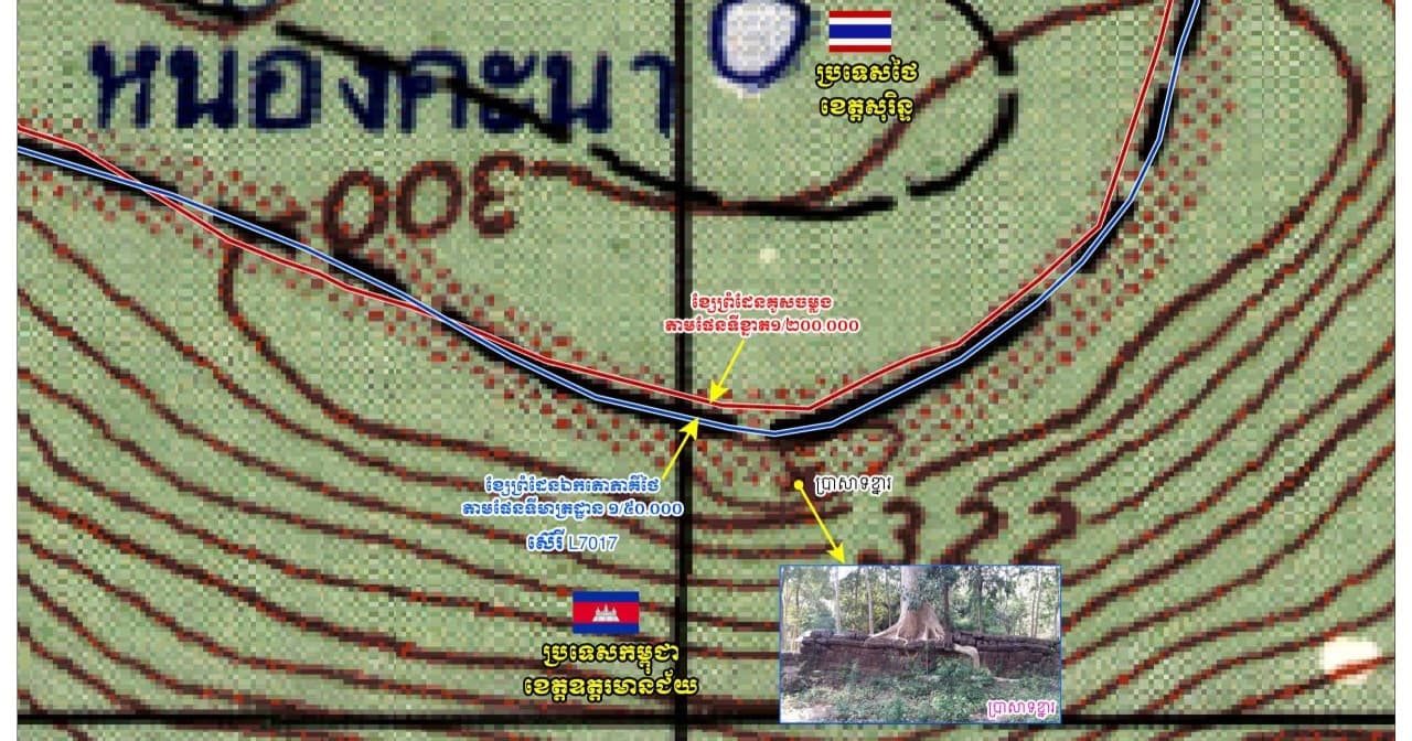 មន្ត្រីរដ្ឋលេខាធិការដ្ឋានកិច្ចការព្រំដែន៖ ប្រាសាទខ្នារ ស្ថិតក្នុងទឹកដីកម្ពុជាបើយោងតាមផែនទីមាត្រដ្ឋាន ១/២០០ ០០០ និងកំណត់ហេតុ (PV) បោះបង្គោលរបស់គណៈកម្មការឥណ្ឌូចិន-សៀម ឆ្នាំ១៩០៨ និងឆ្នាំ១៩១៩ និងយោងតាមផែនទី L7017 មាត្រដ្ឋាន ១/៥០ ០០០ ដែលថៃគូសដោយឯកតោភាគី